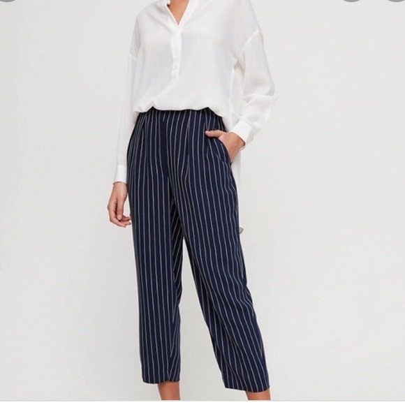 Aritzia Babaton Modesto striped pant in navy - Picture 7 of 7